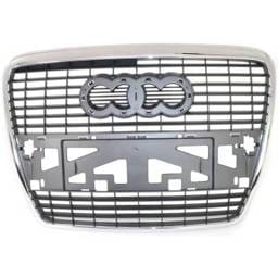 New Chrome Shell Grille Assembly Compatible With Audi A6 Base 6 Cyl 3.2L A6 Quattro Avant 6 Cyl 3.2L