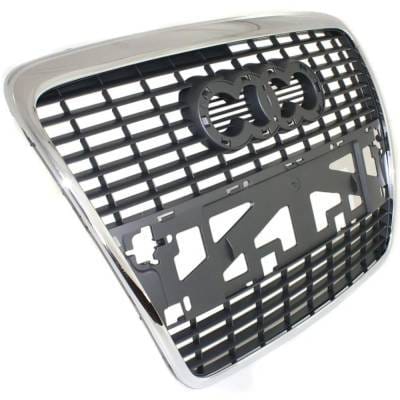 New Chrome Shell Grille Assembly Compatible With Audi A6 Base 6 Cyl 3.2L A6 Quattro Avant 6 Cyl 3.2L thumbnail 5