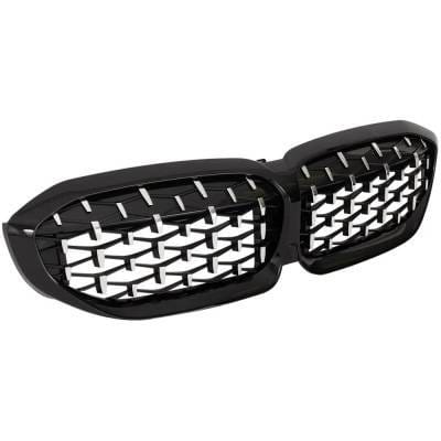 New Chrome Shell Grille Assembly Compatible With Bmw M340i Xdrive Base 6 Cyl 3.0L 330I Xdrive Base 4 thumbnail 5