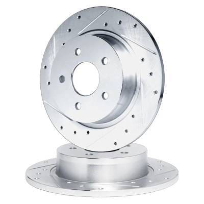 New Cross-Drilled Brake Disc Compatible With Land Rover Range Rover Evoque First Edition 4 Cyl 2.0L