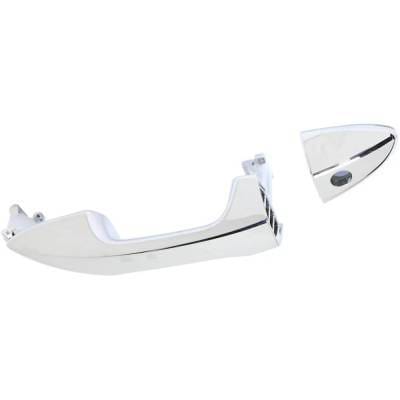 Front Driver Side Exterior Door Handle Compatible With 2014-2019 Toyota Corolla Chrome With Key Hole