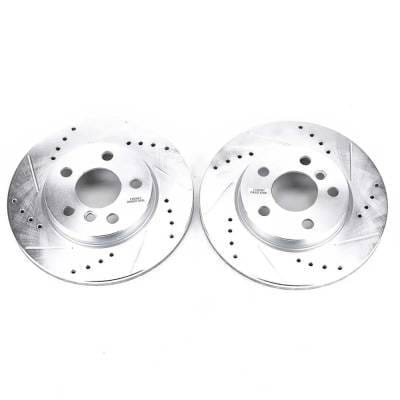 New Cross-Drilled And Slotted Brake Disc Compatible With Mini Cooper Base 4 Cyl 1.6L Cooper Se