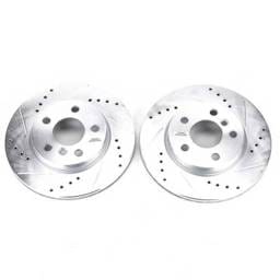 New Cross-Drilled And Slotted Brake Disc Compatible With Mini Cooper Base 3 Cyl 1.5L Cooper Se
