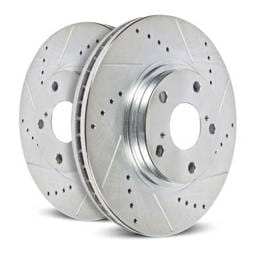 New Cross-Drilled Brake Disc Compatible With Jeep Commander 65Th Anniversary Edition 8 Cyl 4.7L