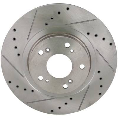 New Cross-Drilled Brake Disc Compatible With Acura Honda Civic Si 4 Cyl 2.4L Ilx Dynamic 4 Cyl 2.4L thumbnail 5