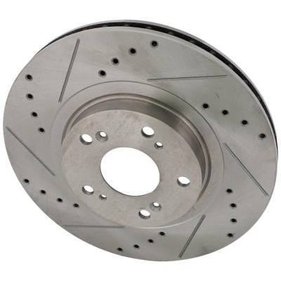 New Cross-Drilled Brake Disc Compatible With Acura Honda Civic Si 4 Cyl 2.4L Ilx Dynamic 4 Cyl 2.4L