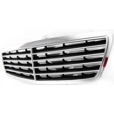 New Chrome Shell Grille Assembly Compatible With Mercedes Benz E320 4Matic 6 Cyl 3.2L E430 4Matic 8 thumbnail 3
