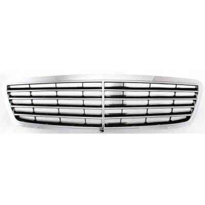 New Chrome Shell Grille Assembly Compatible With Mercedes Benz E320 4Matic 6 Cyl 3.2L E430 Base 8