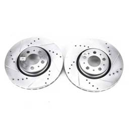 New Cross-Drilled Brake Disc Compatible With Volvo V70 T5 5 Cyl 2.3L V70 2.4 5 Cyl 2.4L V70 Awd 5