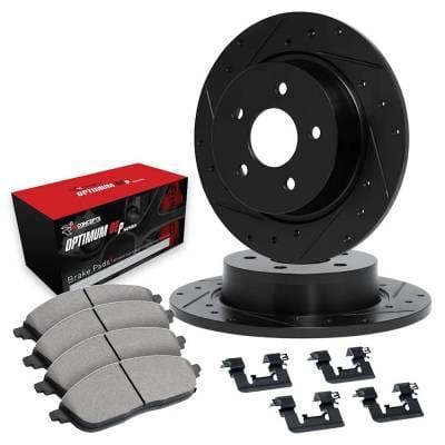 New Rear Brake Disc And Pad Kit Compatible With Volkswagen Golf Gti 20Th Anniversary 4 Cyl 1.8L Golf thumbnail 3