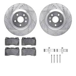 New Cross-Drilled Brake Disc And Pad Kit Compatible With Pontiac G8 Gxp 8 Cyl 6.2L By R1wguh145013