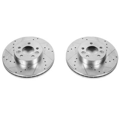 New Cross-Drilled Brake Disc Compatible With Ford Lincoln Mercury Crown Victoria S 8 Cyl 4.6L Crown thumbnail 3