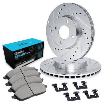 New Cross-Drilled Brake Disc And Pad Kit Compatible With Hyundai Kia Accent Gs 4 Cyl 1.6L Accent Se