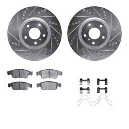 New Cross-Drilled Brake Disc And Pad Kit Compatible With Infiniti Q60 Premium 6 Cyl 3.7L G37 Premier