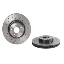 New Cross-Drilled Brake Disc Compatible With Mercedes Benz E350 Base Sl500 All Submodels E550 Base