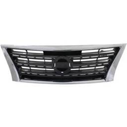 Chrome Shell Grille Assembly Compatible With Nissan Sentra Sr 4 Cyl 1.8L 2013-2015 Ni1200253
