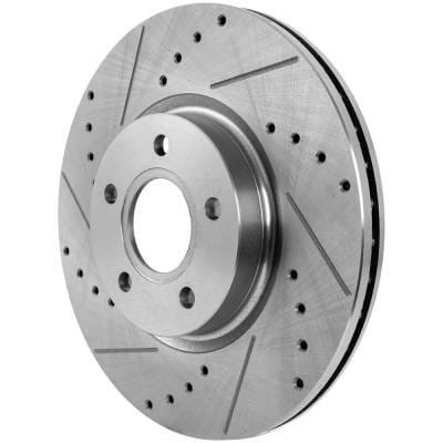New Cross-Drilled And Slotted Brake Disc Compatible With Ford Volvo C-Max Energi Titanium 4 Cyl 2.0L thumbnail 5