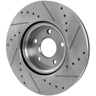 New Cross-Drilled And Slotted Brake Disc Compatible With Ford Volvo C-Max Energi Titanium 4 Cyl 2.0L thumbnail 11