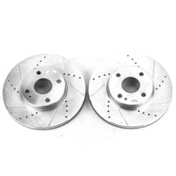 New Cross-Drilled And Slotted Brake Disc Compatible With Scion Toyota Yaris L 4 Cyl 1.5L Yaris Ia