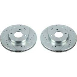 New Cross-Drilled And Slotted Brake Disc Compatible With Nissan Kicks Sr 4 Cyl 1.6L Versa S 4 Cyl