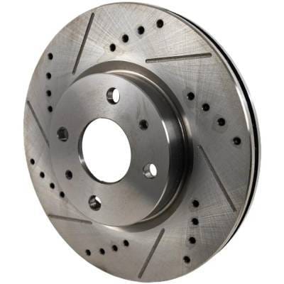 New Cross-Drilled And Slotted Brake Disc Compatible With Ford Focus S 4 Cyl 2.0L Focus Ses 4 Cyl
