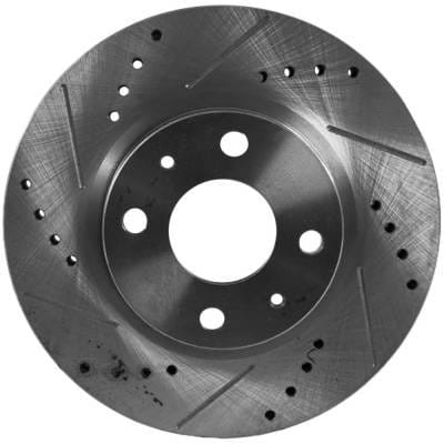 New Cross-Drilled And Slotted Brake Disc Compatible With Ford Focus Se 4 Cyl 2.0L Focus Ses 4 Cyl thumbnail 5