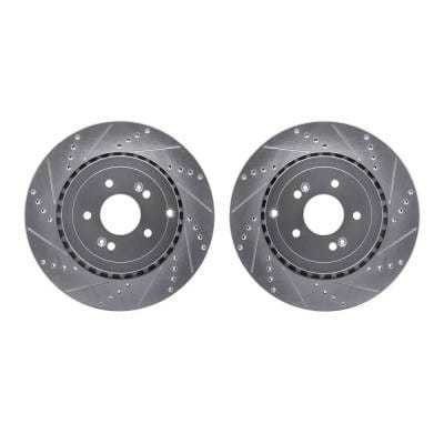 New Cross-Drilled Brake Disc Compatible With Kia Stinger Gt1 6 Cyl 3.3L Stinger Tribute Edition 6 thumbnail 3