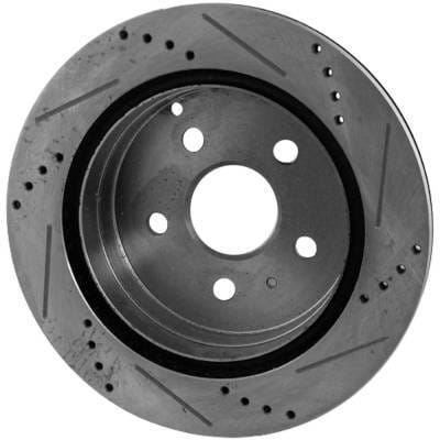 New Cross-Drilled Brake Disc Compatible With Chevrolet Gmc Equinox Ltz 6 Cyl 3.0L Equinox Lt 6 Cyl thumbnail 3