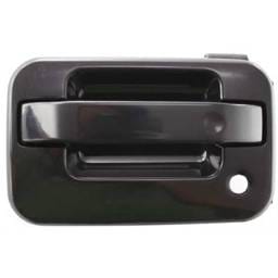 Front Driver Side Exterior Door Handle Compatible With 2004-2014 Ford F-150 Smooth Black With Key