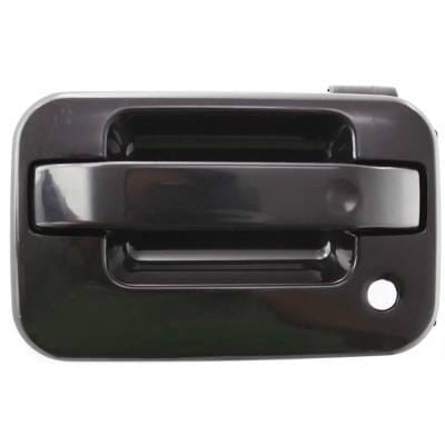 Front Driver Side Exterior Door Handle Compatible With 2004-2014 Ford F-150 Smooth Black With Key