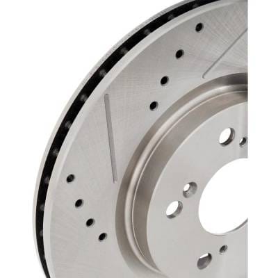 New Cross-Drilled And Slotted Brake Disc Compatible With Acura Rl Base 6 Cyl 3.7L Rl Elite 6 Cyl thumbnail 7