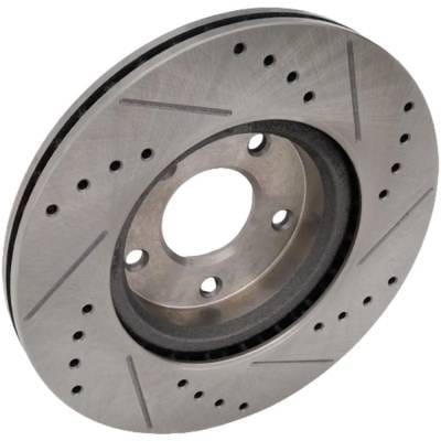 New Cross-Drilled Brake Disc Compatible With Nissan Altima S 6 Cyl 3.5L Altima Sr 6 Cyl 3.5L Altima thumbnail 3