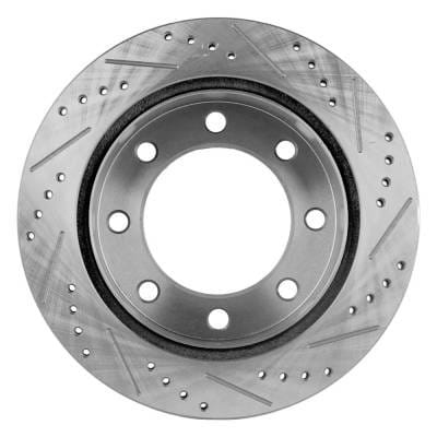 New Cross-Drilled Brake Disc Compatible With Ford F-250 Super Duty Lariat 8 Cyl 7.3L F-350 Super thumbnail 7
