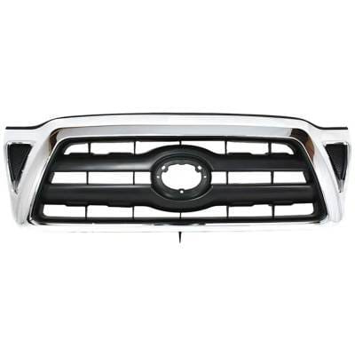 New Chrome Shell Grille Assembly Compatible With Toyota Tacoma X-Runner 6 Cyl 4.0L Tacoma Base 6 Cyl