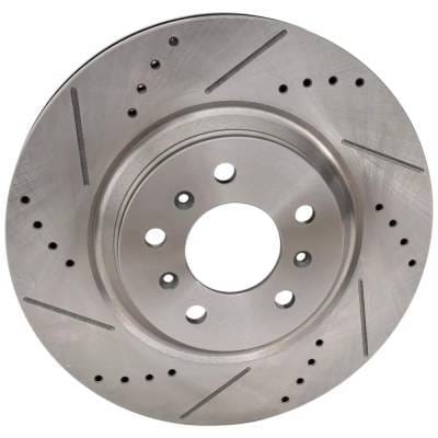 New Cross-Drilled Brake Disc Compatible With Buick Cadillac Chevrolet Impala Ltz 6 Cyl 3.6L Lucerne thumbnail 5