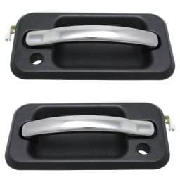 Front Driver And Passenger Side Exterior Door Handle Compatible With 2003-2009 Hummer H2 Chrome
