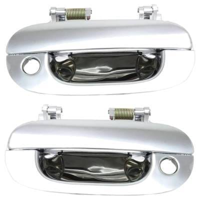 Front Driver And Passenger Side Exterior Door Handle Compatible With 1994-2002 Dodge Ram Chrome With