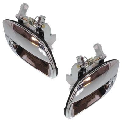 Front Left And Right Exterior Door Handle Compatible With 2001-2006 Hyundai Elantra Chrome With Key thumbnail 3