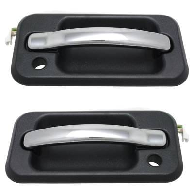 Front Driver And Passenger Side Exterior Door Handle Compatible With 2003-2009 Hummer H2 Chrome