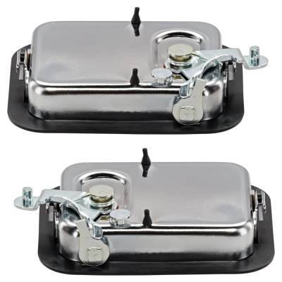 Front Pair Exterior Door Handle Compatible With 1987-2006 Jeep Wrangler Chrome Without Key Hole thumbnail 13