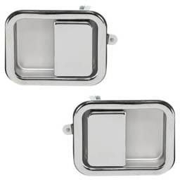 Front Driver And Passenger Side Exterior Door Handle Compatible With 1987-2006 Jeep Wrangler Chrome