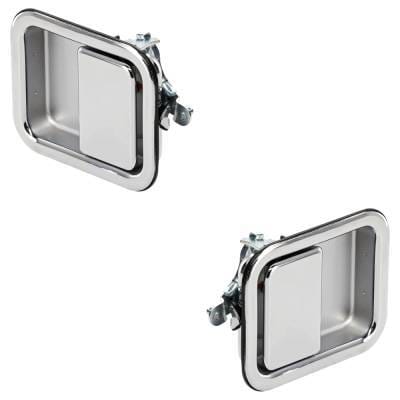 Front Driver And Passenger Side Exterior Door Handle Compatible With 1987-2006 Jeep Wrangler Chrome thumbnail 3