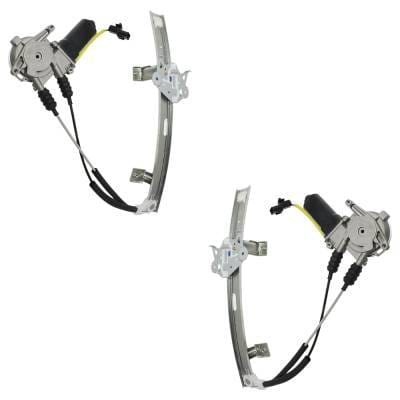Driver And Passenger Side Front Window Regulator Set With Motor Compatible With 1991-1996 Dodge
