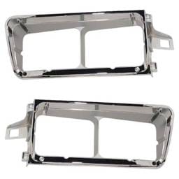 New Pair Of Headlight Bezel Compatible With Freightliner Fld120 Fld12062s 6 Cyl 12.0L Fld120