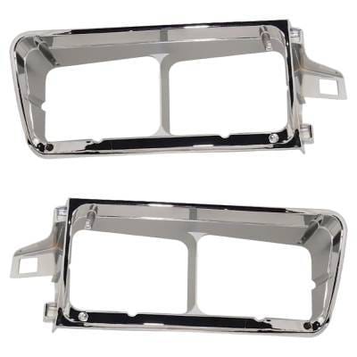 New Pair Of Headlight Bezel Compatible With Freightliner Fld120 Fld12064s 6 Cyl 10.8L Fld120