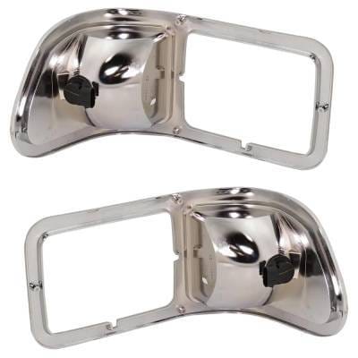 Chrome Headlight Bezel Set With Parking Lights Compatible With 2000-2015 Ford F-650 F-750 Left And thumbnail 9