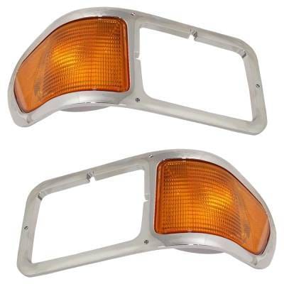 Driver And Passenger Chrome Headlight Bezel Set With Parking Lights Compatible With 2000-2015 Ford thumbnail 7