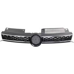 New Black Grille Assembly Compatible With Volkswagen Gti Driver's Edition 4 Cyl 2.0L Gti Base 4 Cyl