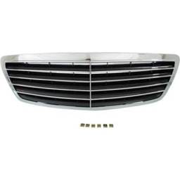 New Chrome Shell Grille Assembly Compatible With Mercedes Benz S430 4Matic 8 Cyl 4.3L S65 Amg Base