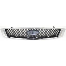 New Chrome Shell Grille Assembly Compatible With Ford Focus Zxw 4 Cyl 2.0L Focus St 4 Cyl 2.3L Focus